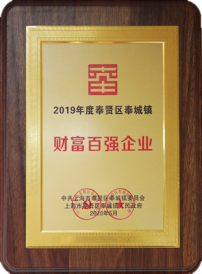 2019年度奉贤区奉城镇“财富百强企业”